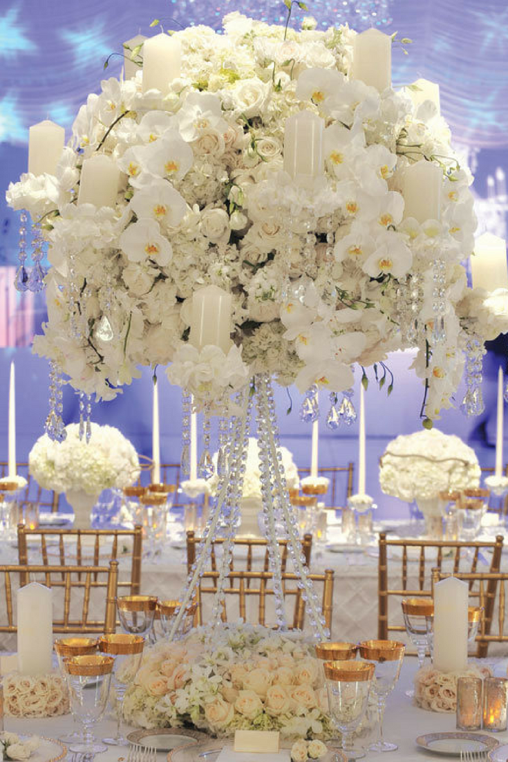 A white and gold wedding theme